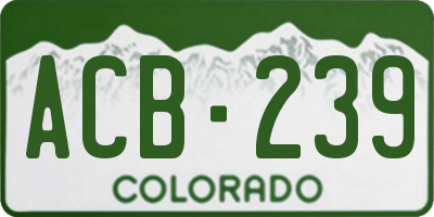 CO license plate ACB239