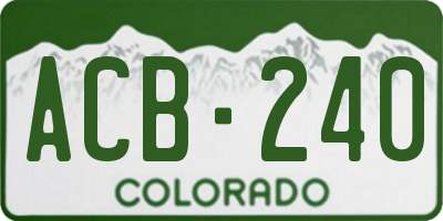 CO license plate ACB240