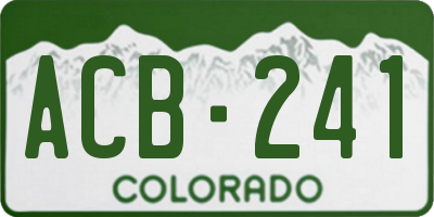 CO license plate ACB241