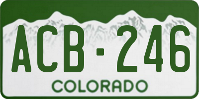 CO license plate ACB246