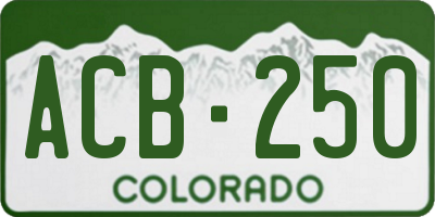CO license plate ACB250