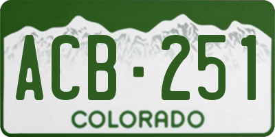 CO license plate ACB251