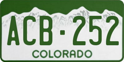 CO license plate ACB252
