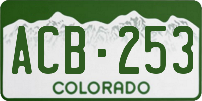 CO license plate ACB253