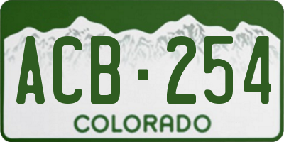 CO license plate ACB254