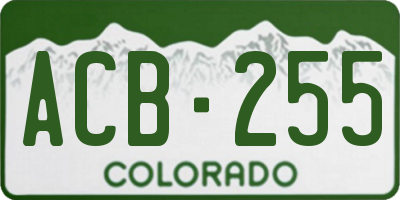 CO license plate ACB255