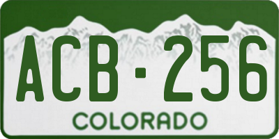 CO license plate ACB256