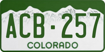 CO license plate ACB257