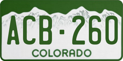 CO license plate ACB260