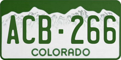 CO license plate ACB266
