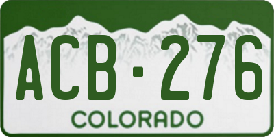 CO license plate ACB276