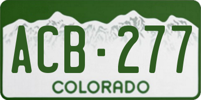 CO license plate ACB277