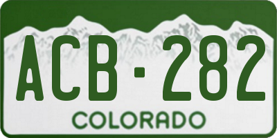CO license plate ACB282