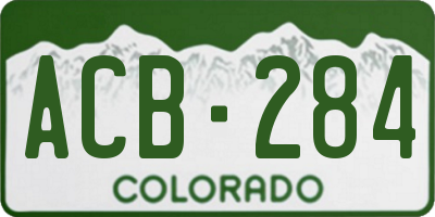 CO license plate ACB284