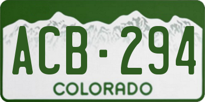 CO license plate ACB294