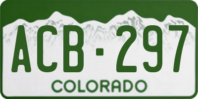 CO license plate ACB297