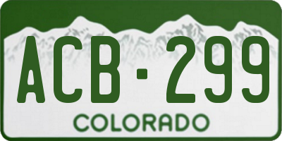 CO license plate ACB299