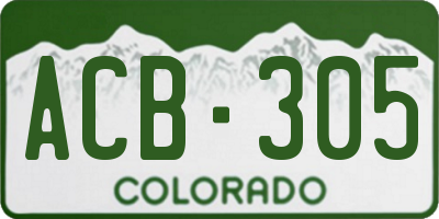 CO license plate ACB305
