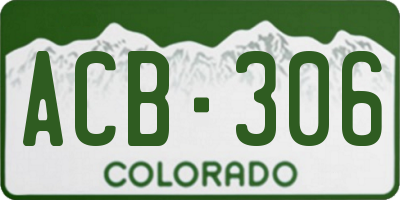 CO license plate ACB306