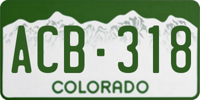 CO license plate ACB318