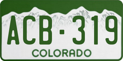 CO license plate ACB319