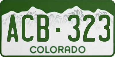 CO license plate ACB323