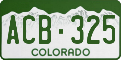CO license plate ACB325