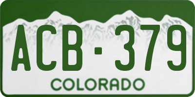 CO license plate ACB379