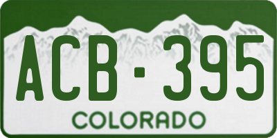 CO license plate ACB395