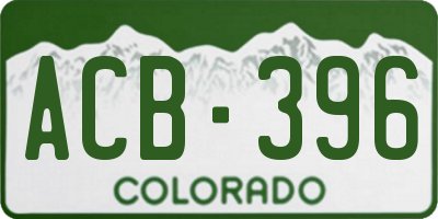 CO license plate ACB396