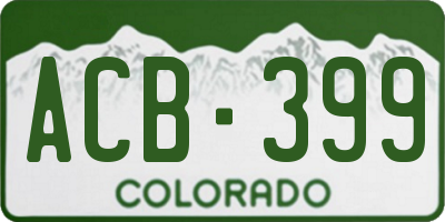 CO license plate ACB399
