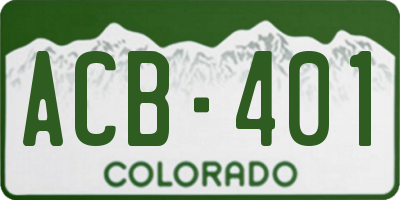 CO license plate ACB401