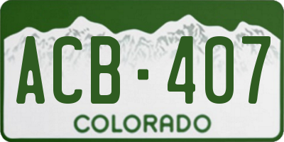 CO license plate ACB407
