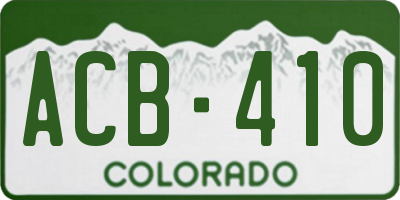 CO license plate ACB410