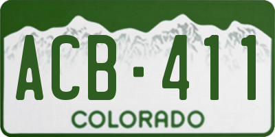 CO license plate ACB411