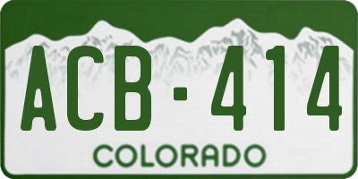 CO license plate ACB414