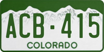 CO license plate ACB415
