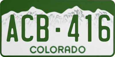 CO license plate ACB416