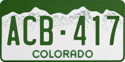 CO license plate ACB417