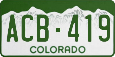 CO license plate ACB419