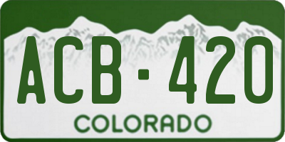CO license plate ACB420