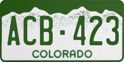 CO license plate ACB423