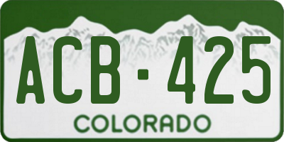 CO license plate ACB425
