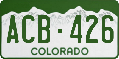 CO license plate ACB426