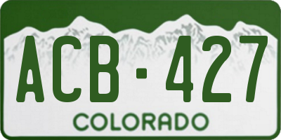 CO license plate ACB427