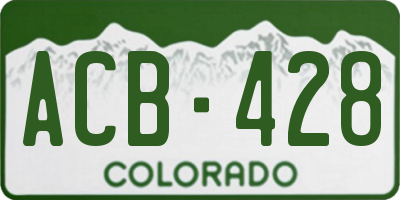 CO license plate ACB428