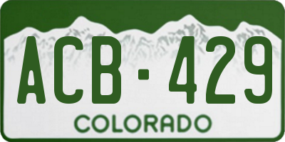 CO license plate ACB429