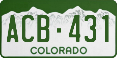 CO license plate ACB431