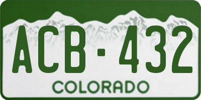 CO license plate ACB432
