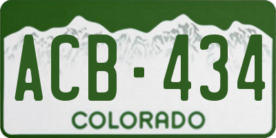 CO license plate ACB434
